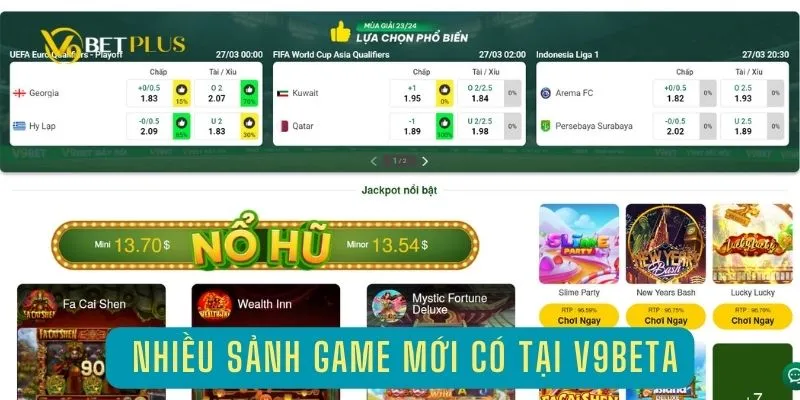 Các sảnh game phong phú có tại domain