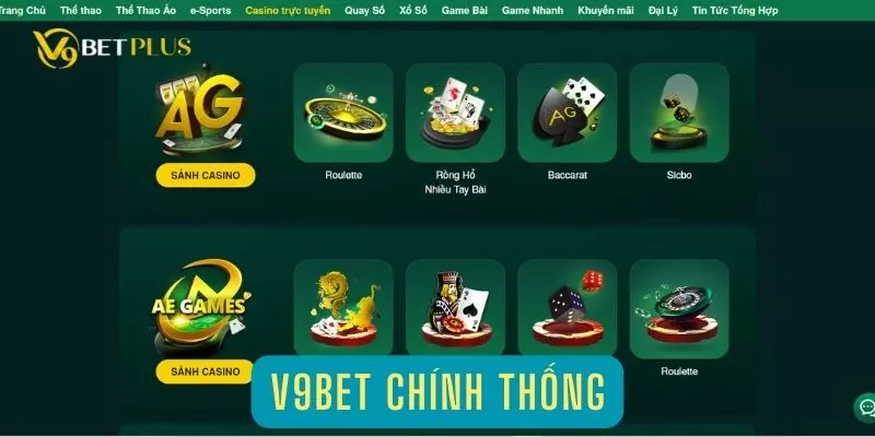 Giao diện của sân chơi V9bet chính thống