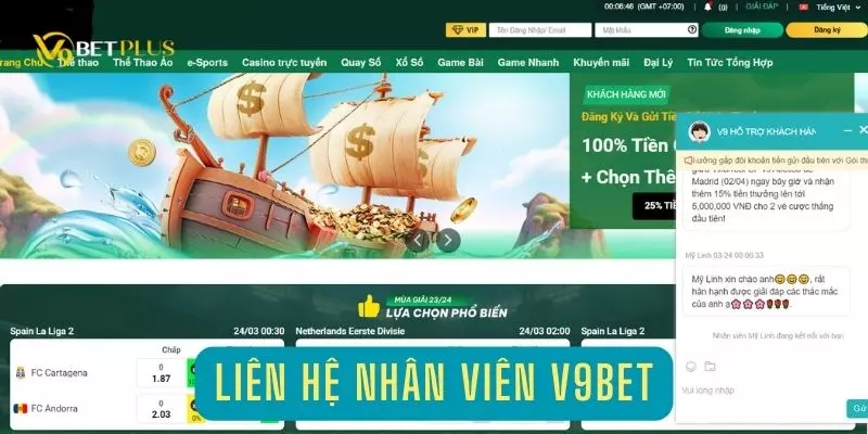 Liên hệ bộ phận chăm sóc của V9bet để lấy lại mật khẩu